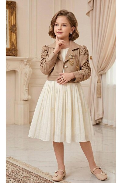 Rawai Roma Girls' pleated dress and formal jacket set
