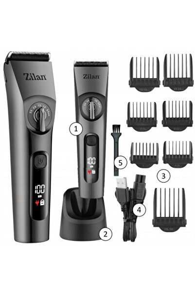 Zilan Professional hair clipper ZLN8702, Waterproof IPX6, 8 heads, LED, 120 m...