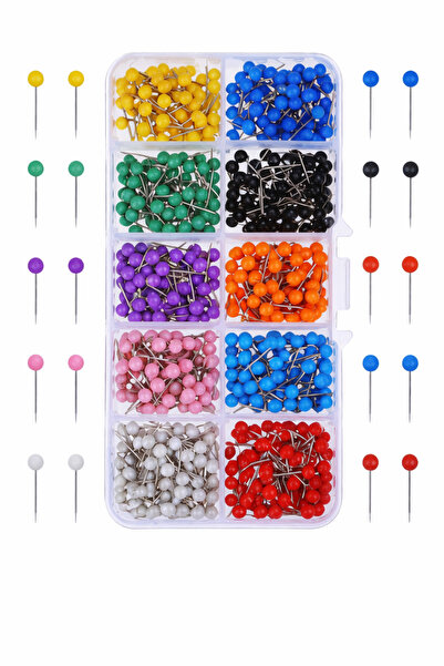 iğne izi 490 de ace colorate de 15 mm – Set de ace pentru cusut și birou, cul...