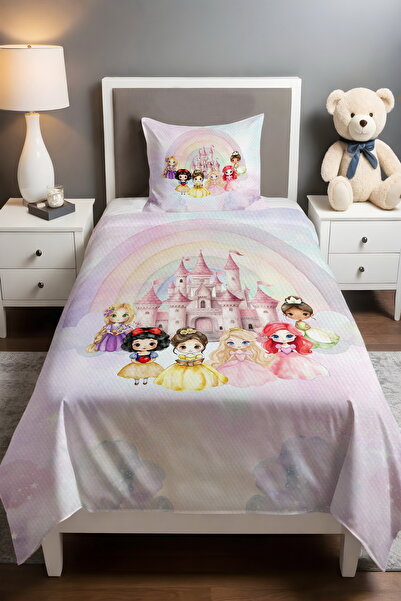 EVPANYA مجموعة أميرات القصص الخيالية منقوش مفرد للأطفال الصغار قماش بيكي