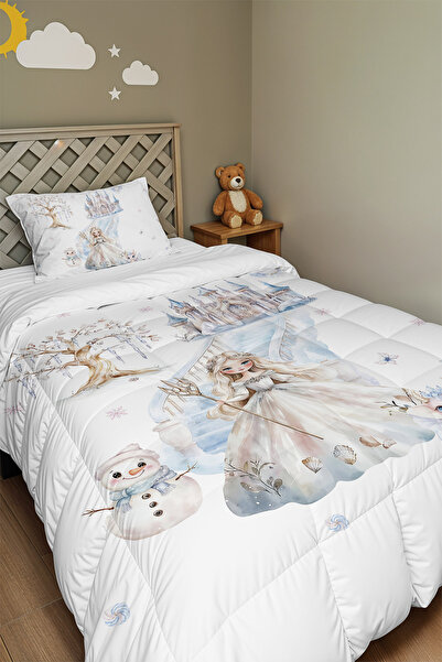 EVPANYA Односпальне ковдра та наволочка з малюнком «Чарівна крижана принцеса»