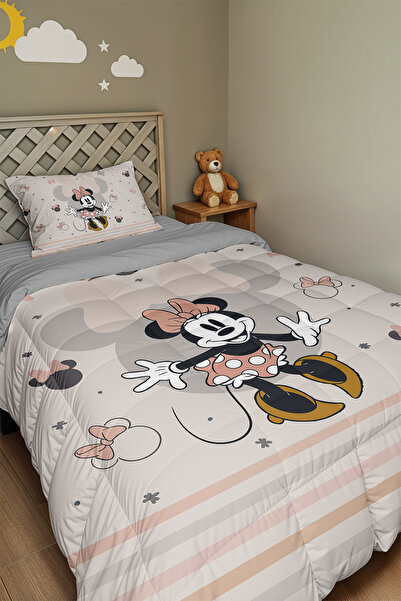 EVPANYA Односпальне ковдро та наволочка з візерунком «Радість Мінні»