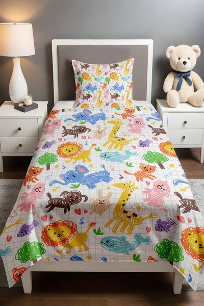 EVPANYA Fun Forest Patterned Single Baby Kids Piqué Set