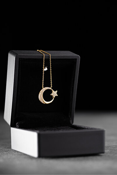 Silvano Jewelry 925 Ayar Gümüş Işıklı Kutuda Ayyıldız Kolye