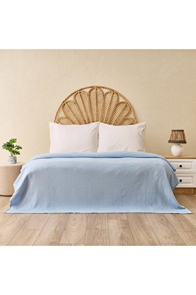 KUT FLY سرير بيكيه مزدوج ناعم - أزرق - 200x220 سم