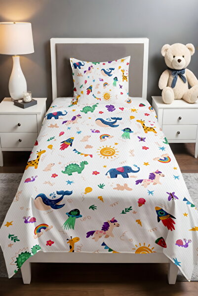 EVPANYA مجموعة فان في سفاري منقوش مفرد للأطفال الصغار قماش بيكي