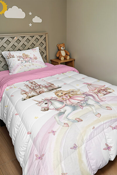 EVPANYA Ковдра та наволочка з малюнком «Подорож принцеси» для однієї особи