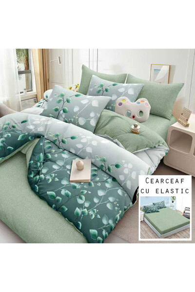 Patul Bubmac Finet Linen, Sulphur, Double Bed, 2 Persons, Stretchy Sheet, 6 P...