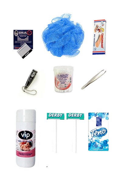 efmues طقم حمام مكون من 10 قطع، مجموعة أدوات تنظيف الأظافر وليفة الاستحمام