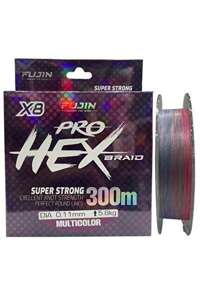 Fujin Pro Hex 8x 300mt 0.11mm Multi Color İp Örgü Misina