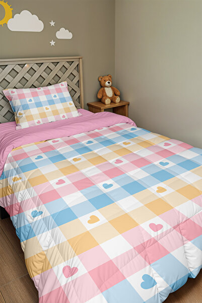 EVPANYA Кольорові сердечка з візерунком, односпальне ковдру і наволочка