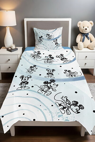 EVPANYA مجموعة ميكي اللطيفة منقوش مفرد للأطفال الصغار قماش بيكي قطعة