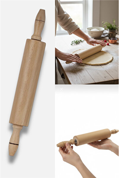 Öz ahsap El yapımı Kayın Ağacı Dönerli hamur açma Merdanesi