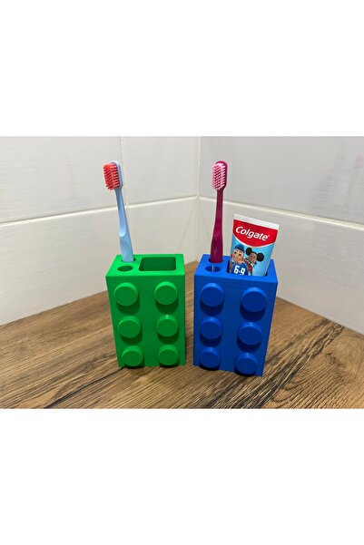 ÖZTÜRK MAKİNE Eğlenceli Lego Tasarımlı 3D Diş Fırçalık ve Macun Düzenleyici