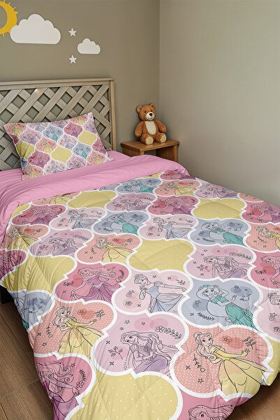 EVPANYA Односпальне ковдра та наволочка з малюнком казкових принцес