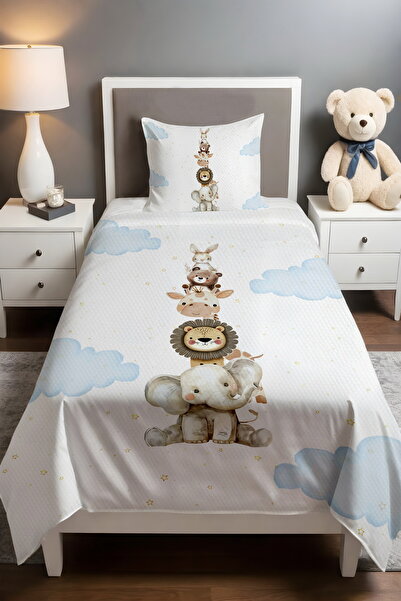 EVPANYA مجموعة برج الأصدقاء الصغار منقوش مفرد للأطفال الصغار قماش بيكي