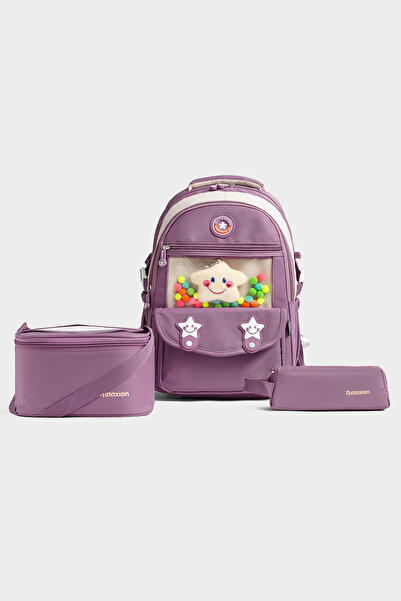 Relaxion Rlx-1940 Set of 3 Children's Primary School Lunchbox with Pen Holder...