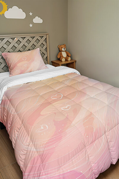 EVPANYA Односпальне ковдра та наволочка з пастельним малюнком у вигляді хмарок