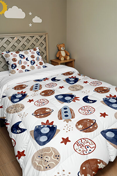 EVPANYA Adventure in Space Patterned Single Duvet and Pillowcase