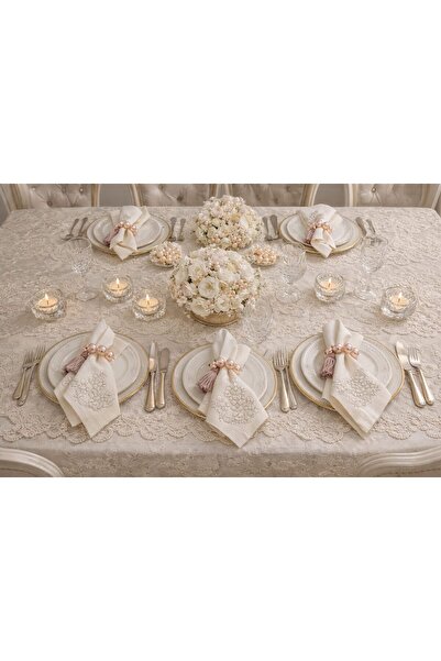 Nilbutik Set of 6 Cotton Fabric Serving Presentation Napkins