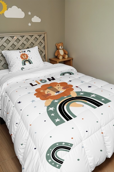 EVPANYA Little King Patterned Single Duvet and Pillowcase