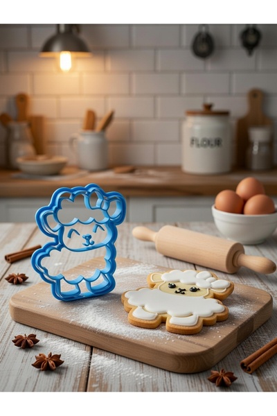 Onflow قالب كوكيز لطيف على شكل خروف - قالب كوكيز للأطفال بتصميم وجه حيواني وم...