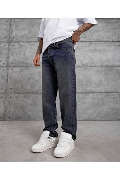 Mob Muške smeđe TNTLI ravne široke farmerke širok kroj 100% pamuk Denim labav...