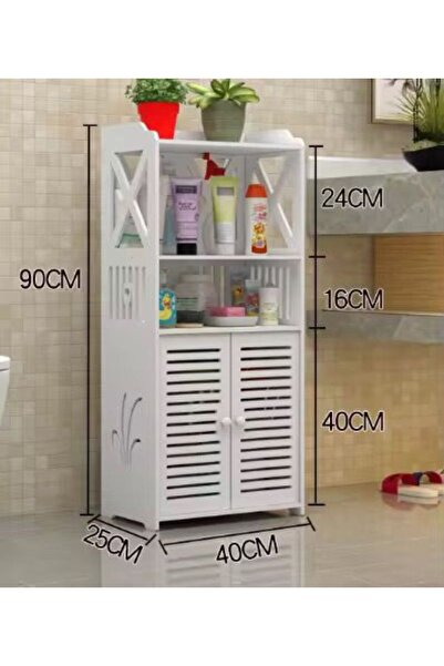 OEMMM Dulap pentru baie, cu 3 polite pentru depozitare, MILARA, dimensiuni 90...