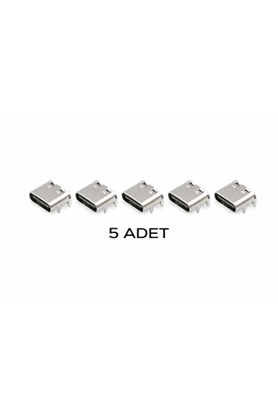 Devremarkt 5 Adet USB Type-C Soket 16 Pin SMD Dişi Konnektör Şarj ve Veri Portu