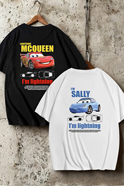 Daxia Sevgi̇li̇ Kombi̇n Back Bas Printed Vgili Couple Combination T-Shirt 2-P...