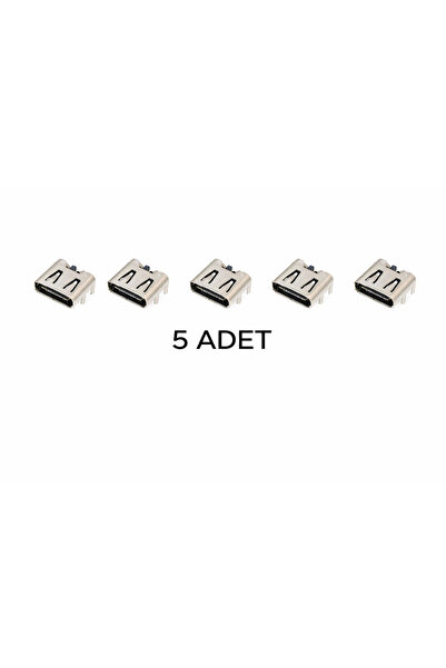 Devremarkt 5 Adet USB Type-C Soket 6 Pin SMD Dişi Konnektör Şarj ve Veri Portu