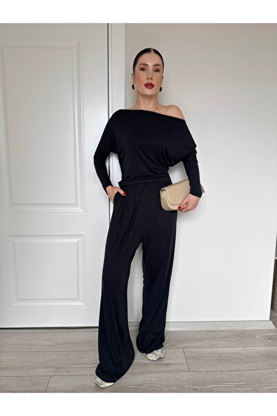 YK FASHION Kayık Yaka Salaş Premium Takım