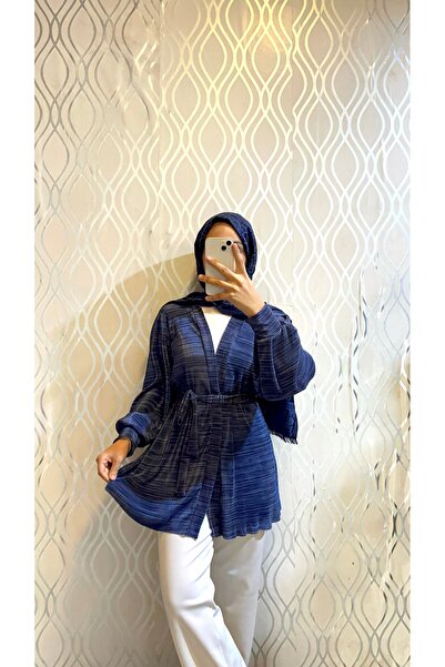DİLEKBUTİK pliseli yazlık kemerli kimono