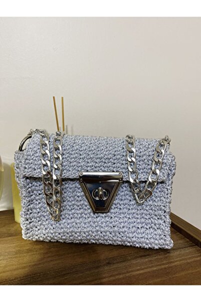 zeynhobi aksesuar Gold Glittery Macramé Baget Canta