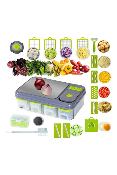 Trendily Set Master-Chef pentru Meal Prep (28 Piese) – Tocător Cuburi, Răzăto...