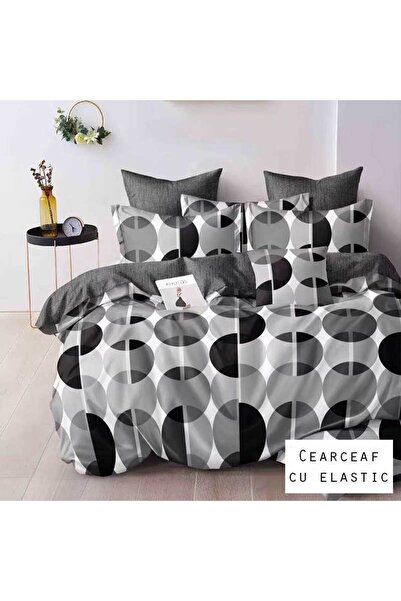 Patul Satin Cotton Linen, Sulphur, 2 Persons, Double Bed, 4 Pieces, Fitted St...