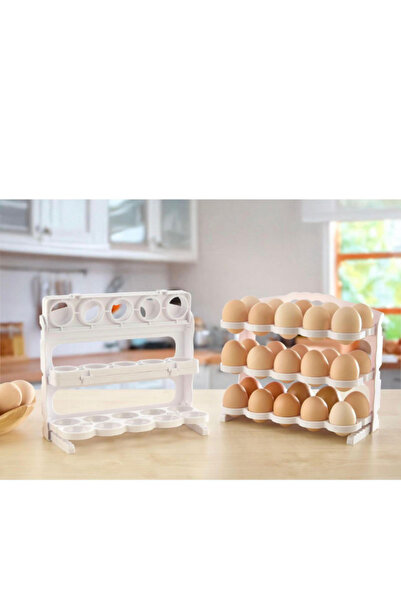 Ranüş Home 3-Tier Egg Organizer Shelf 24.5X17X21 cm for Countertop and Inside...