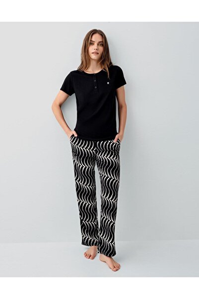 Pierre Cardin Γυναικείο Σετ Πιτζάμες με Σχέδια – 50% Βαμβάκι, 50% Μοντάλ, Απα...