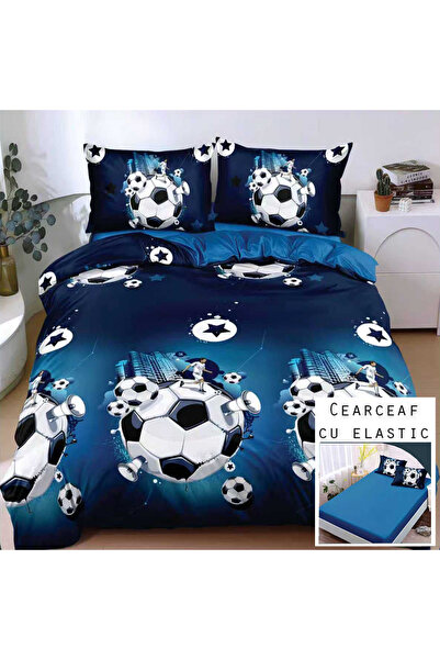 Patul Bed Linen, Satin Cotton, Sulphur, 2 Persons, Double Bed, 4 Pieces, Fitt...