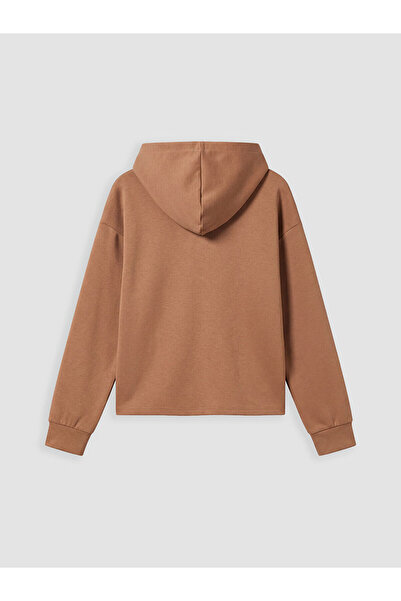 LC Waikiki Brown Hooded Girls' Soft Touch Sweatshirt and Sweatpants