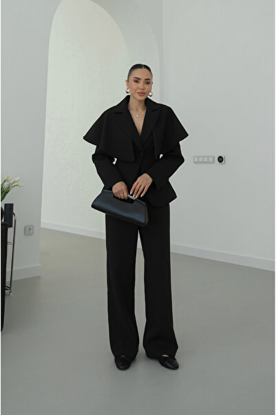 Havoş Μαύρο Σετ Παντελόνι και Μπουφάν Κάπα