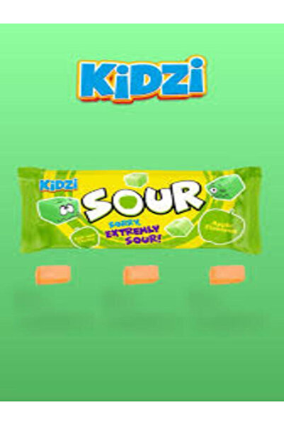 KİDZİ SOUR KİDZİ Elma Aromalı Ekşi Yumuşak Şeker 20 gr*24