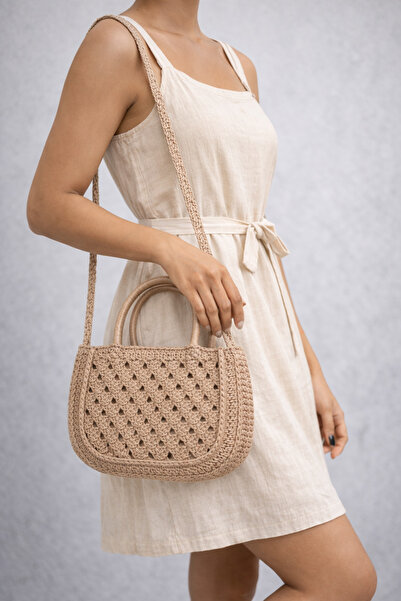 MSM El Yapımı Örgü Kadın Çantası Günlük ve Şık El Yapımı Örgü Omuz Çanta