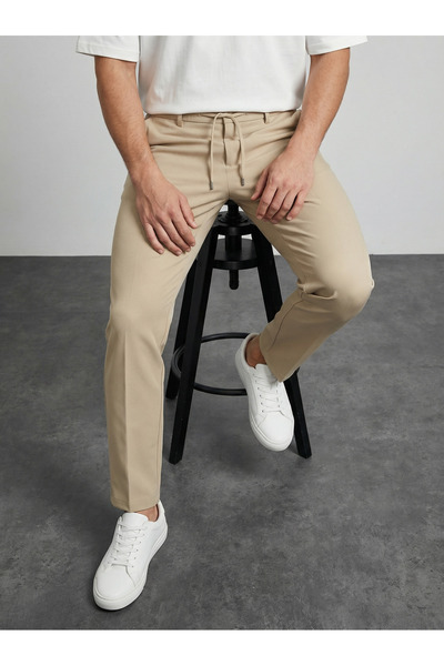 WAMOSSALAPLI Ανδρικό παντελόνι με ελαστική μέση και κορδόνια Παντελόνι jogger