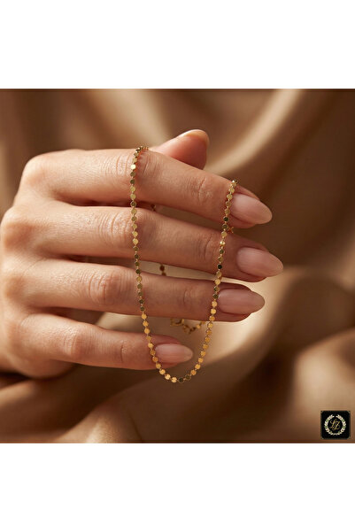 XUPING JEWELRY Vıp Seri 316L Çelik 14K Gold Renk Ezme Pullu Zincir Kolye 45CM