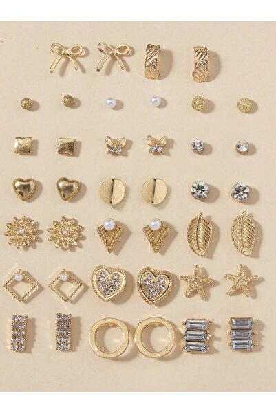 VEYA A set of 20 pairs of women's earrings featuring decorative acrylic and b...
