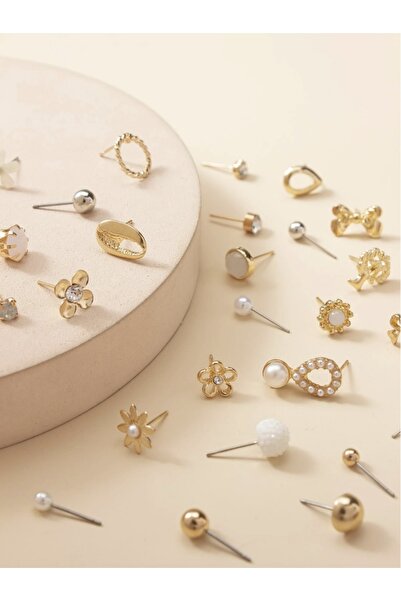 VEYA Women's earring set of 30 pairs with tree and flower designs