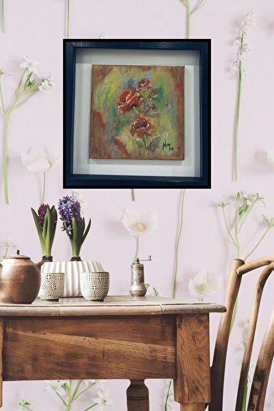 Nurayın Resim Paleti %100 EL YAPIMI TUVAL ÜZERİ YAĞLI BOYA TABLO 30X30 “GÜLLER"