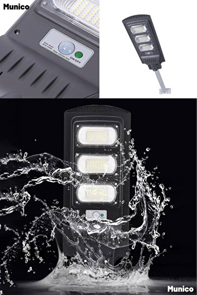 Munico 120W Güneş Enerjili Sokak Lambası Beyaz Işık ABS Gövde ile Park ve Açı...