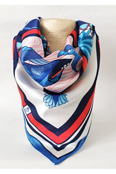 Halley Concept Koi Harmony Patterned Satin Scarf